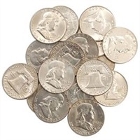 (20) Franklin Half Dollars - 90% Silver