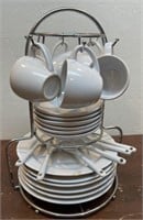 Expresso set - plates, spoons, and mugs * 2