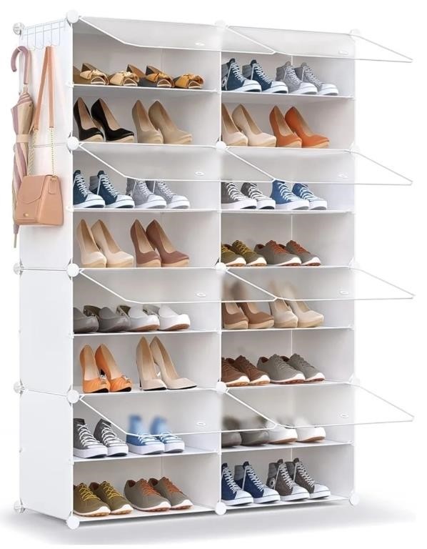 HOMICKER Shoe Rack,32 Pair Shoe Storage Cabinet