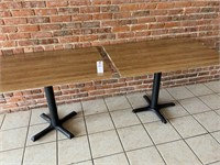 2 CAFE/TRAINING STYLE TABLES PRESSBOARD+METAL LEGS