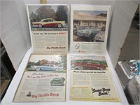4 Vintage Buick posters 1950s