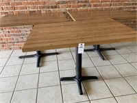 3 CAFE STYLE LAMINATED TABLES w/ METAL LEGS