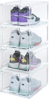 4 Pack Clear Shoe Boxes (14.2x11x7.9)