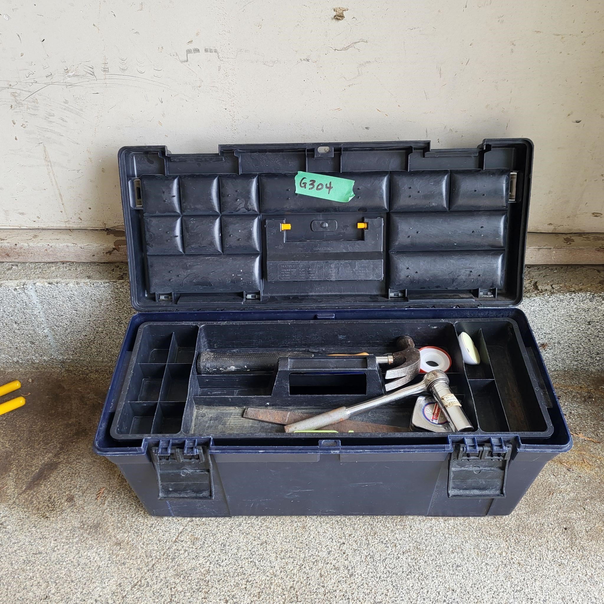 Mastercraft Black tool box w some tools