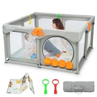 Playpen with Mat, 5050 - Soft-Touch (Grey)