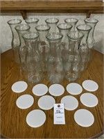 12 - 1Liter Clear Glass Drinking Water Carafes