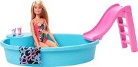 Barbie Doll, 11.5-inch Blonde, and Pool Playset
