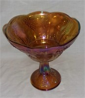 Vintage carnival glass compote.