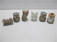 Assorted Ceramic Owl Decor Largest 3.5"