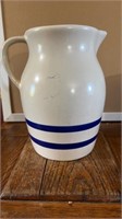Antique Roseville Blue striped crock pitcher