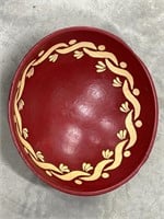 Large painted wooden bowl