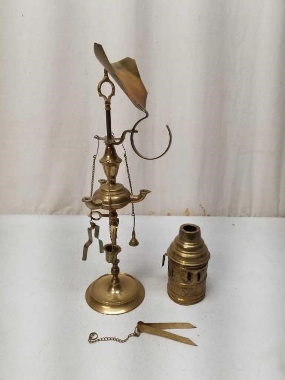 Vintage Brass Incense Burner Oil Lamp