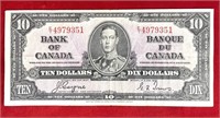 1937 Canadian $10 bill.