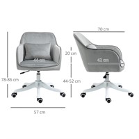 Velvet-Feel Tub Office Chair w/ Massage Pillow