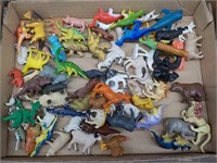 Various plastic toy animals