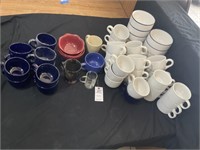 White & Blue Cappuccino Mugs & Others