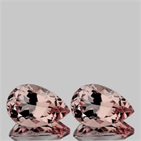 Natural Peach Pink Morganite Pair[Flawless-VVS]