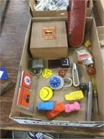 Miscellaneous knickknacks, small car erasers,