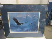 Framed eagle picture
