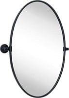 $130  Black Oval Metal Vanity Mirror 20x30'