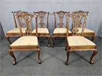 6x The Bid Carved Wood Dining Chairs Plus Bonus