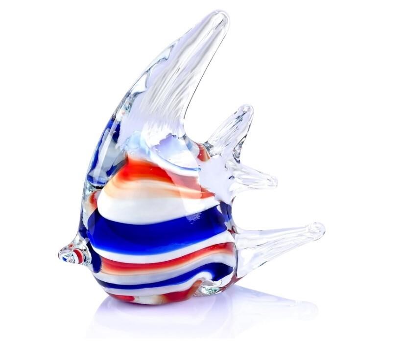 Hand Blown Glass Fish Figurines Ornament,Crystal
