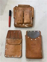 (3) Leather Workbelt Pouches