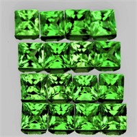 Natural Green Tsavorite Garnet 16 Pcs {Flawless-VV