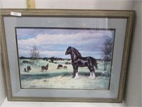 Framed Clydesdale picture
