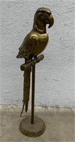 (AJ) Brass Parrot On Perch 37’’ Tall