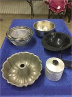 Baking dishes, strainers, etc.