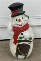 (P) Plastic Christmas Snowman Blow Mold Yard