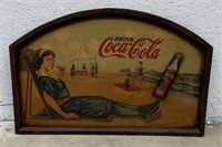(F) Vintage Wooden Coca-Cola Advertising Sign