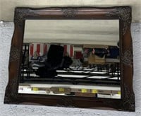(E) Victorian Style Wall Mirror With Walnut