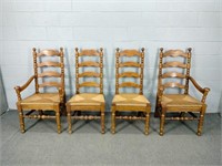 4x The Bid - Rushed Bottom Ladder Back Chairs