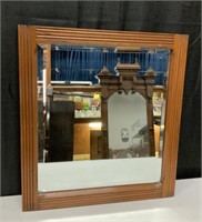 Wood Framed Square Mirror