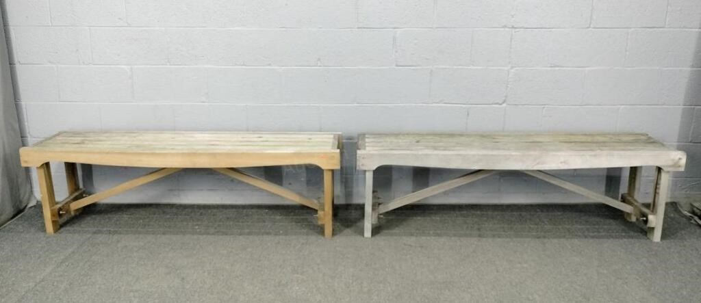 2x The Bid Wooden Benches