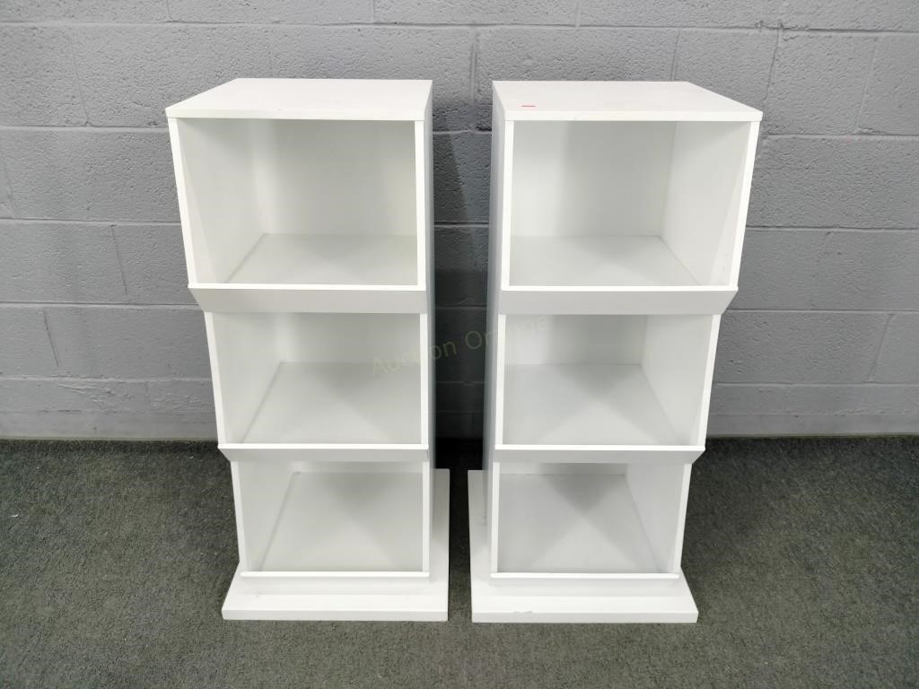 2x The Bid Painted 3 Tier Storage Stands