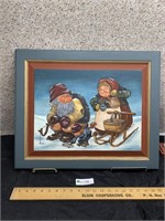 Folk art Painted Trolls Ice Fishing