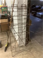 Antique metal hanging rack freestanding