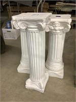 Three plaster pedestals