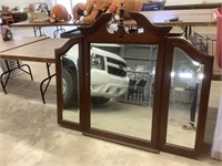 Decorative beveled mirror with side wings that