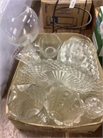 Large box of crystal and cut glass. Pictures,