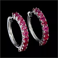 Natural  Red Ruby Earrings