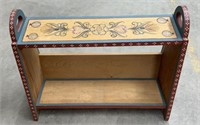 (AH) Folk Art Bench With Book Storage. 24’’ x