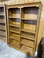 Wood Double Section Book Shelf