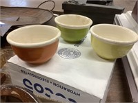 Three small crock bowls