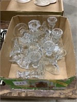 Clear, glass, taper candleholders