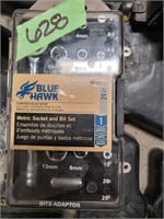 Blue hawk metric socket and bit set