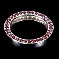 Natural Rhodolite Garnet Eternity Ring